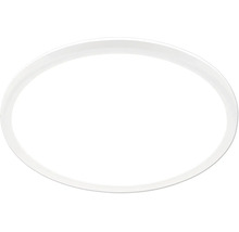 Ovale LED-Deckenleuchte in Weiß mit flachem Design.