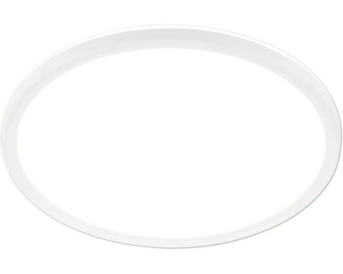 Ovale LED-Deckenleuchte in Weiß mit flachem Design.