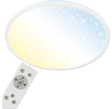 LED-Deckenleuchte mit Sternenhimmel-Effekt, einstellbarer Farbtemperatur von Warmweiß bis Kaltweiß und Fernbedienung.