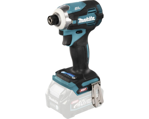 Makita Akku-Schlagschrauber 40 Volt Max XGT mit bürstenlosem Motor, ergonomischem Griff und Gürtelclip.