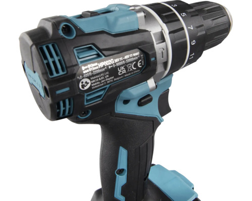 Makita Akkumulator-Schlagbohrschrauber HP002G mit Drehmomenteinstellung und ergonomischem Handgriff.