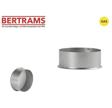 Bertrams Logo, Symbol für Gas, Wandrohrfutter aus Metall für Gas-Abgasrohre.