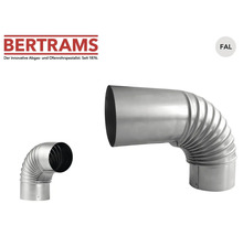 Bertrams Logo, 90 Grad Ofenrohrbogen aus feuerveraluminiertem Stahl.