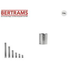 Bertrams Ofenrohr aus feuerveraluminiertem Stahlblech, Bertrams Logo, FAL Siegel, verschiedene Längen abgebildet.
