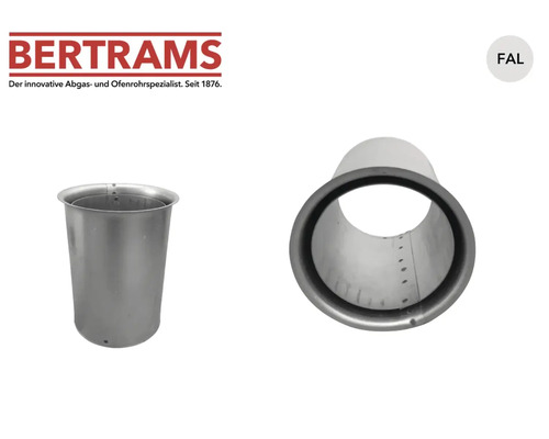 Bertrams Logo. Doppelwandfutter aus feuer-aluminiertem Stahlblech.