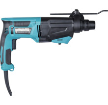 Makita Bohrhammer HR2670 in Petrol und Schwarz mit Tiefenanschlag und Netzkabel.