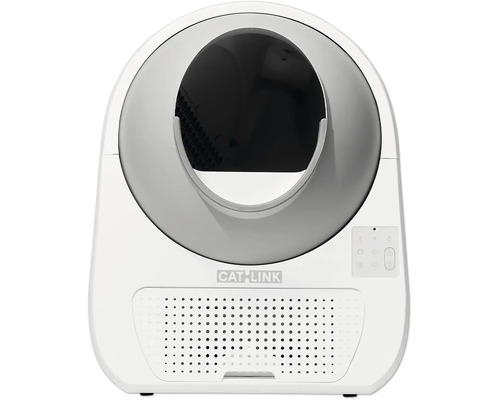 Catlink selbstreinigende Katzentoilette mit runder Einstiegsöffnung und digitalem Bedienfeld.