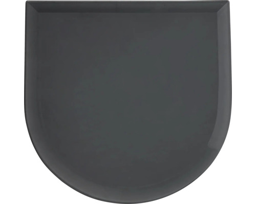 WC-Sitz Deckel in Anthrazit mit abgerundeter Form.