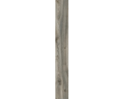 Bodenplanke in Holzoptik mit Maserung und Astlöchern.