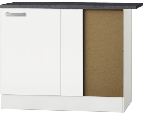 Eckunterschrank Optifit Oslo214 BxTxH 100 x 60 x 84,8 cm Frontfarbe weiß matt Korpusfarbe weiß