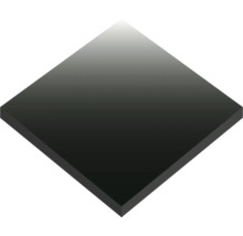 Quadratische schwarze Fliese mit glatter Oberfläche.