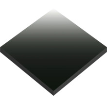 Quadratische flache Platte in Schwarz.