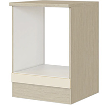 Küchenunterschrank-Korpus in Eichenoptik für Einbaugeräte, aus Holzwerkstoff.
