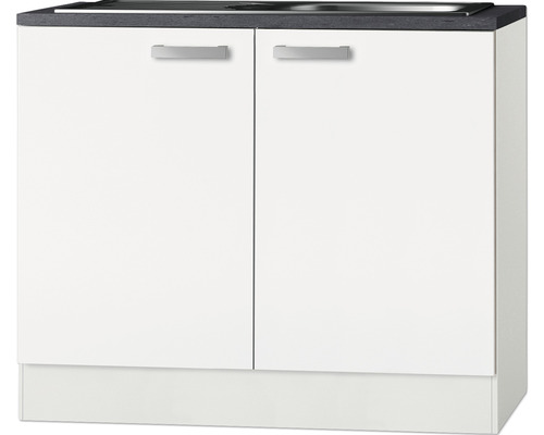 Spülenschrank inkl Spüle Optifit Oslo214 BxTxH 100 x 60 x 84,8 cm Frontfarbe weiß matt Korpusfarbe weiß-0