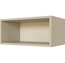 Rechteckiges Wandregal in Holzoptik mit offenem Fach.