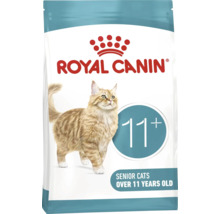 Royal Canin Logo, Katzenfutter für Senior-Katzen über elf Jahre mit einer Abbildung einer Katze.