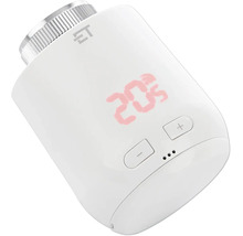 Elektronisches Heizkörperthermostat mit Digitalanzeige von 20,5 Grad, Plus-Minus-Tasten und ET Logo.
