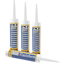 Vier Kartuschen PCI Elastoferm Hybrid-Dichtstoff zur Verklebung und zum Abdichten von Anschlussfugen.