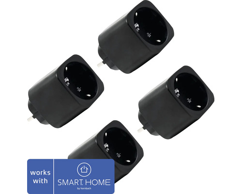 Vier smarte Zwischenstecker im Set, kompatibel mit SMART HOME by hornbach.