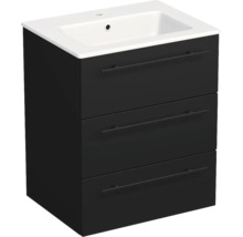 Waschbeckenunterschrank mit drei Schubladen und integriertem Waschbecken.