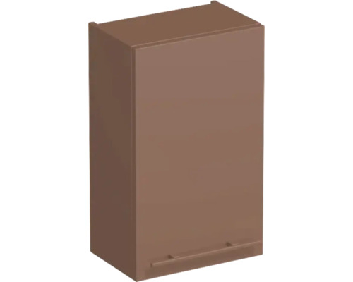 Küchen-Oberschrank mit einer Tür und waagerechtem Griff, braun.