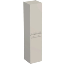 Hochschrank für das Badezimmer mit zwei Türen und horizontalen Griffen.