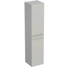 Hochschrank fürs Badezimmer mit zwei Türen und zwei horizontalen Griffstangen.