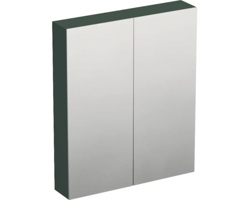 Rechteckiger Spiegelschrank mit zwei Türen und vollflächig verspiegelter Front.