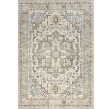 Rechteckiger Teppich mit traditionellem orientalischem Muster, Vintage-Optik mit zentralem Medaillon und ornamentaler Bordüre.