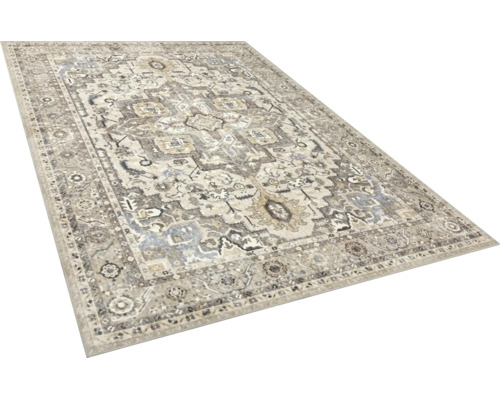 Rechteckiger Teppich mit ornamentalem Muster im Vintage-Stil.