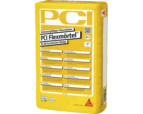 Sack PCI Flexmörtel, verformungsfähiger Fliesenk leber für alle keramischen Beläge im Innen- und Außenbereich, sehr emissionsarm.