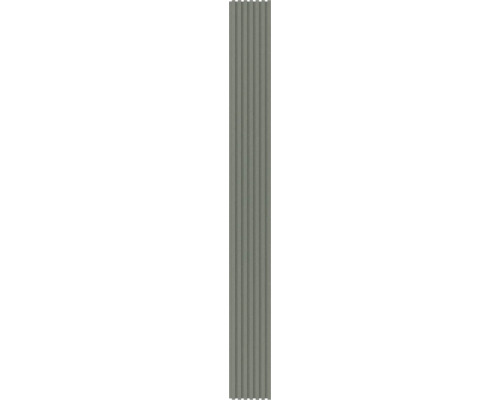 Vertikales Wandpaneel mit Lamellendesign und filzartiger, strukturierter Oberfläche.