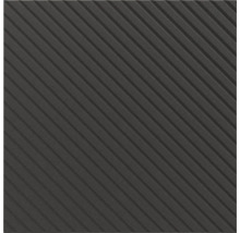 Schwarze Gummimatte mit diagonalem Rillenprofil.