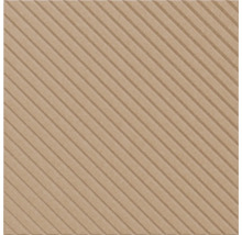Quadratische Fliese mit diagonalen Rillen und strukturierter Oberfläche.