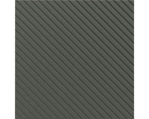Dunkelgraue Fliese mit diagonaler Rillenstruktur