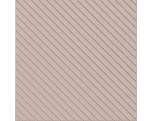 Quadratische Fliese mit strukturierter Oberfläche aus diagonalen Rillen.