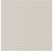 Wandfliese in Beige mit horizontalem Wellenmuster.