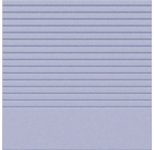 Quadratische Fliese mit einer horizontal gerippten Oberflächenstruktur im oberen Bereich und einer glatten Fläche unten.