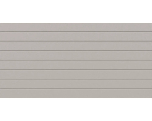 Rechteckige Wandfliese mit horizontaler, linearer Lamellenstruktur.