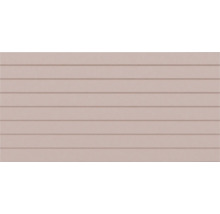 Wandfliese mit horizontaler Linienstruktur, matt, Taupe.