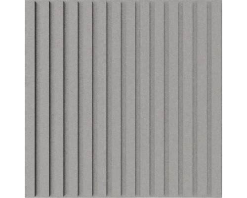 Wandfliese mit vertikalem 3D-Lamellendesign und strukturierter Oberfläche in Steinoptik.