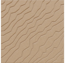 Wandpaneel aus Holzwerkstoff mit geometrischer Wellenstruktur und Relief-Oberfläche.