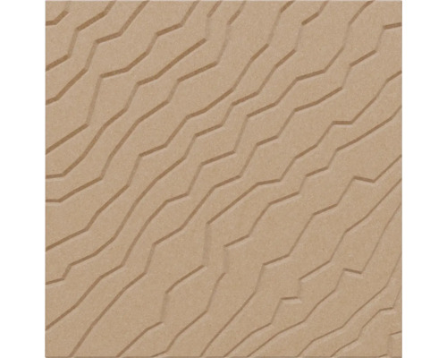Wandpaneel aus Holzwerkstoff mit geometrischer Wellenstruktur und Relief-Oberfläche.