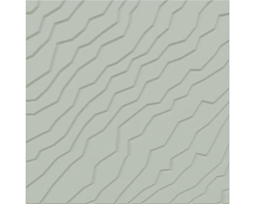 Quadratische Wandfliese mit dreidimensionalem Relief und Zickzack-Muster.