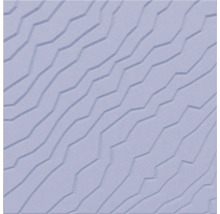 Hellviolette Wandfliese mit strukturierter Oberfläche und dreidimensionalem Zickzack-Muster.