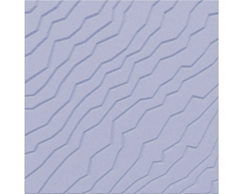 Hellviolette Wandfliese mit strukturierter Oberfläche und dreidimensionalem Zickzack-Muster.