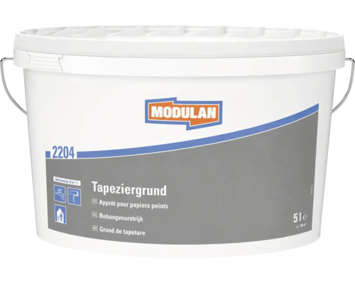 Modulan Tapeziergrund 2204 im 5 Liter Eimer zur Vorbehandlung von Wänden vor dem Tapezieren.