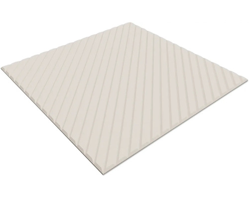 Quadratisches Wandpaneel mit diagonaler Rillenstruktur.