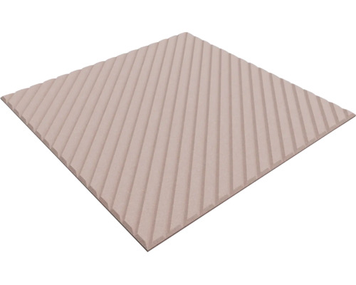 Quadratische Terrassenplatte mit diagonalen Rillen, rutschhemmende Oberflächenstruktur.