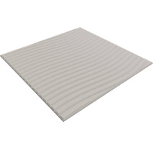 Quadratische Wandfliese mit gewellter, strukturierter Oberfläche in Steinoptik.